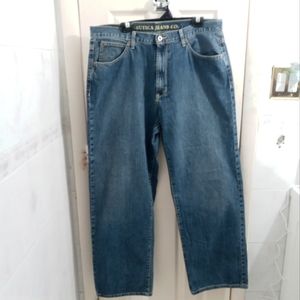 Nautica Mens Wide Legs Blue Jeans Flaw Size 36 x 32